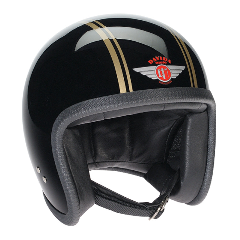 92228 - Black Gold PS Davida Ninety 2 Helmet - Davida Motorcycle helmets - 1