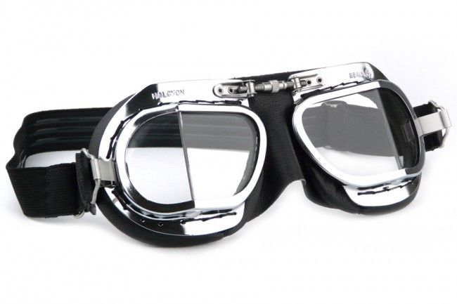 Halcyon Goggles Mk 9 - Black PVC - Davida Motorcycle helmets - 1